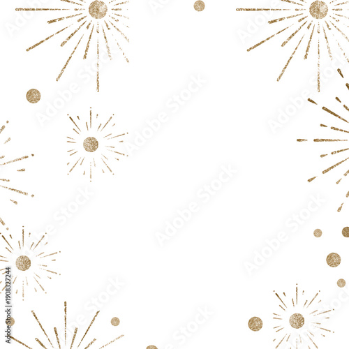 Golden Sunburst Frame Luxury Celestial Background Vector