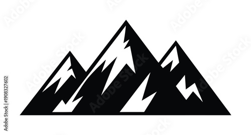Vector illustration of three jagged mountain peaks