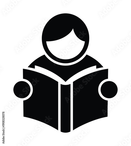 Vector illustration of a person holding an open book to read