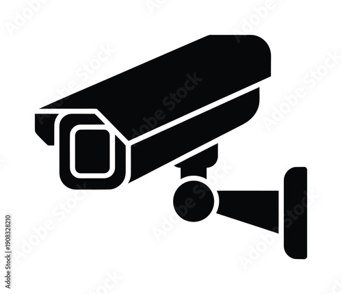 Vector illustration of a security camera mounted on a wall