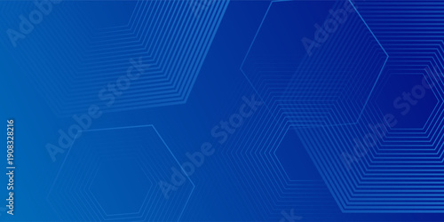 Modern Hexagon Blue Tech Finance Fintech Background Abstract Pixel Pattern. 