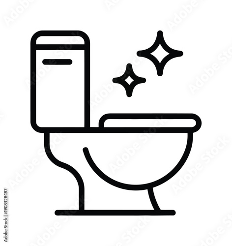 Vector illustration of a clean and sparkling white toilet bowl
