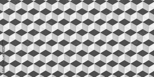 Abstract square structure decoration gradient gray cubic square shape texture. cube geometric wall and floor vector diamond hexagon triangle wallpaper background.