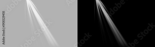 Foto Narrow angled light shaft isolated on transparent background, single white spotl