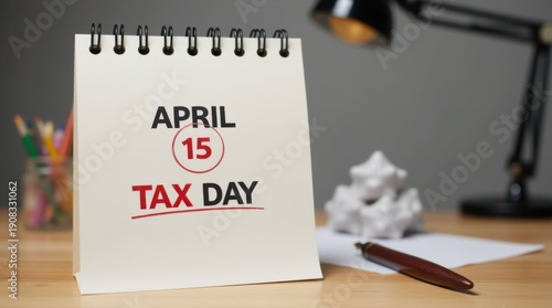 Taxes concept for April 15 tax day deadline 
