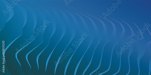 Elegant deep sea blue background with dark blue tones with wavy lines. Vector eps texture.