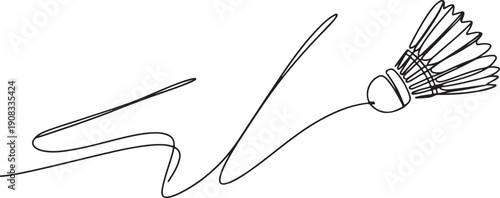 Modern Monoline Sport Graphic Single Line Birdie in Motion