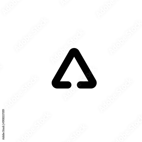 Free Download Minimalist abstract letter A logo with rounded triangle shape, modern black geometric icon for brand identity, technology, startup, and creative design. - GFXLoad