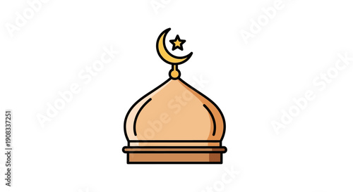 Stylized Mosque Dome Icon Vector Illustration for Ramadan