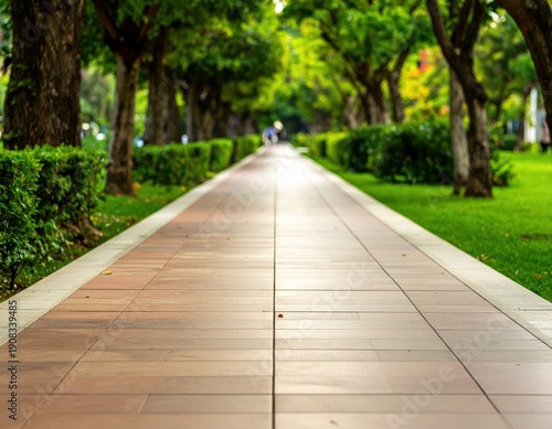 Wallpaper Mural Serene Walking Path Surrounded by Lush Greenery in a Park Torontodigital.ca