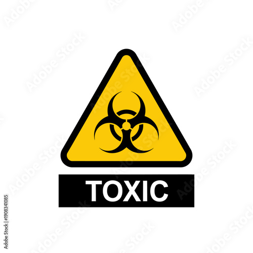 Biohazard Toxic Warning Sign: Danger Symbol & Text