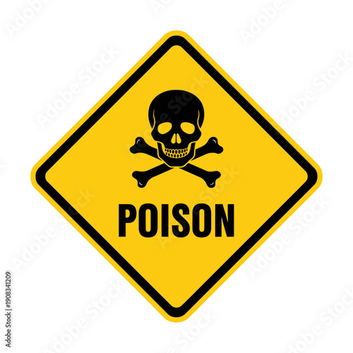 Poison Warning Sign Skull and Crossbones Danger Symbol