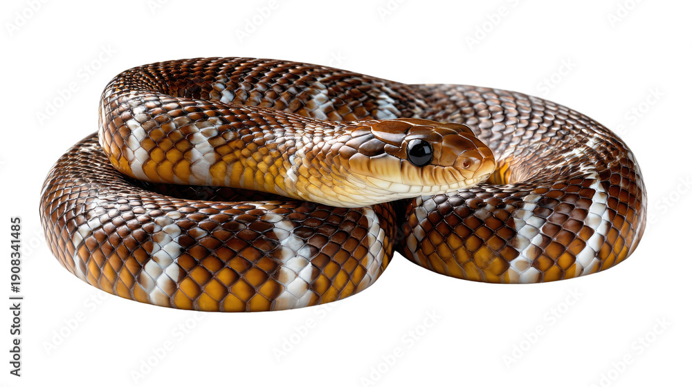 Fototapeta premium Serpentine Splendor: A captivating, intricately patterned snake, showcasing the mesmerizing beauty of its scales and graceful form.