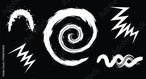 Abstract Black Paint Brush Stroke Texture Background for Modern Creative Design