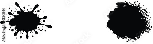 Black Paint Splash Vector Illustration for Print and Web Design Use