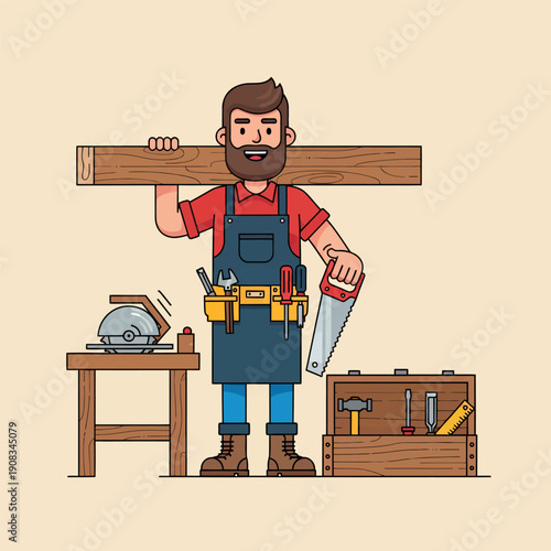 Vector illustration design the carpenter