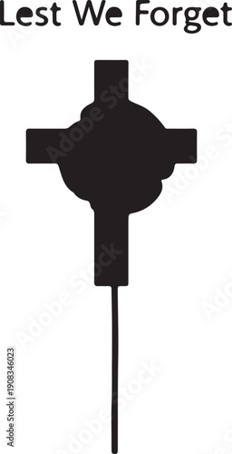A solemn black cross symbolizing remembrance and reflection on historical events