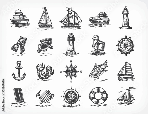 set of christmas icons