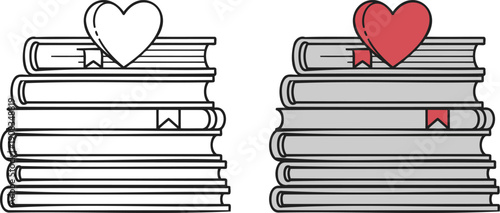 Heartfelt reading list with favorite books stacked high