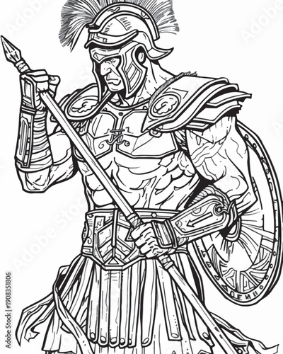 sketch of a man with a sword