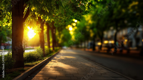 Evening on a street.