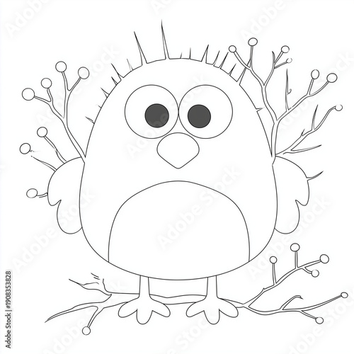 Cute Spring Coloring Page for Preschool and Toddler Kids
Simple Black and White Coloring Book Page for Children