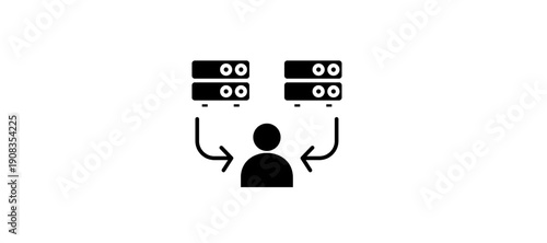 System administrator monitoring server communication and data management workflow