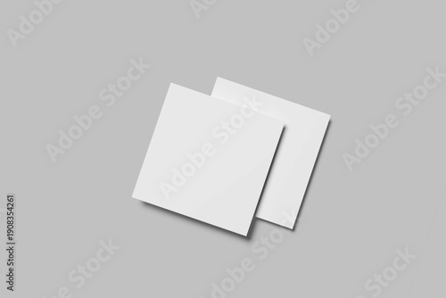 Square Business Crad Mockup Design Blank