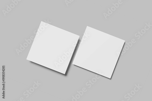 Square Business Crad Mockup Design Blank