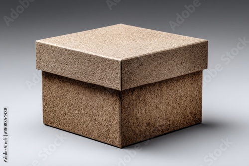 Simple Brown Box on a Neutral Background