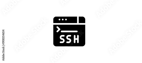 SSH Terminal Window Icon Illustrating Secure Command Line Server Connection