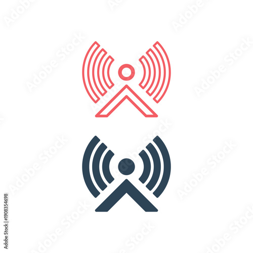 Broadcast, transmitter antenna icons set design vector illustration.