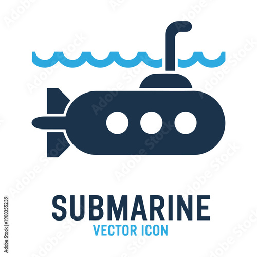 military submarine ship icon vector