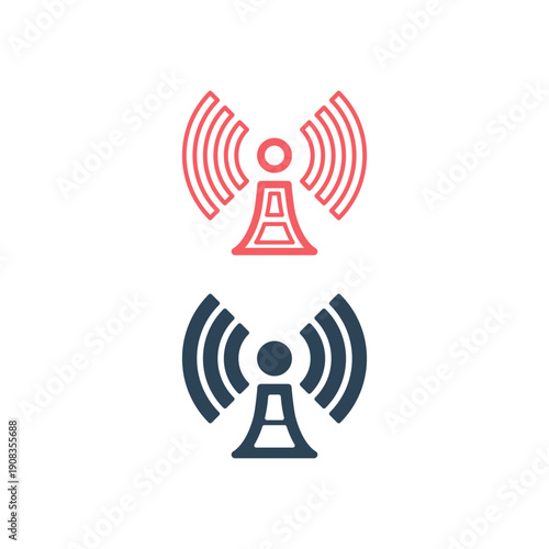 Broadcast, transmitter antenna icons set design vector illustration.