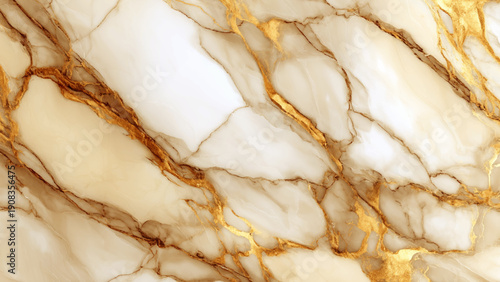 Beautiful white marble texture with golden veins