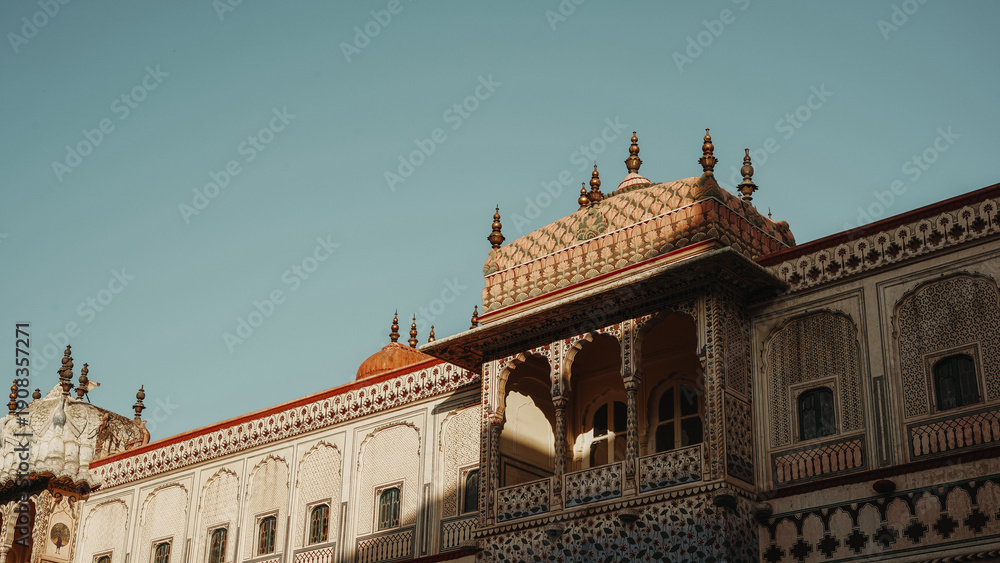 Fototapeta premium Palace Balcony shows Indian art and architecture