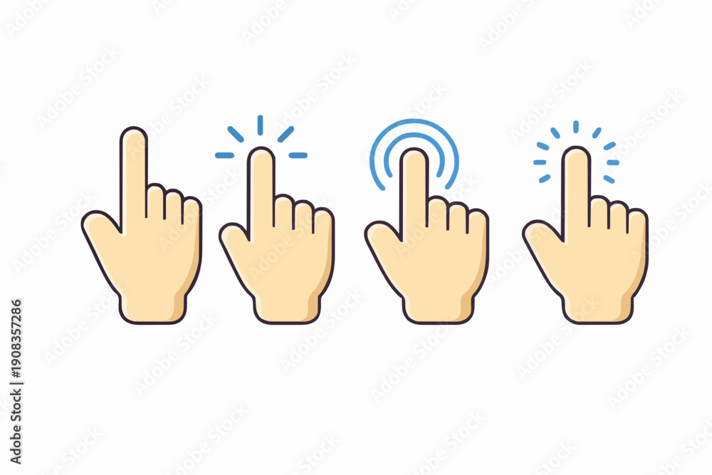 Obraz premium Hand Pointing Actions Set