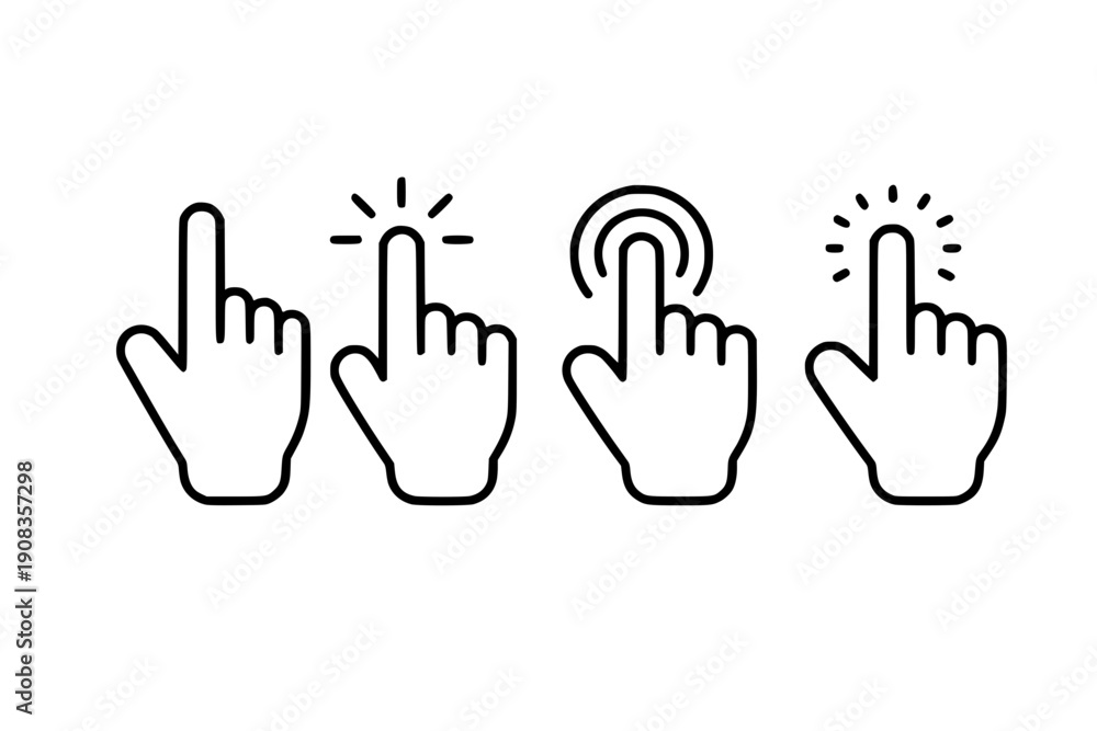 Fototapeta premium Simple Hand Pointing Icons