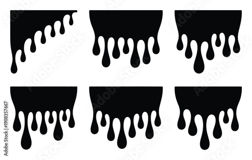 Black Dripping Paint Splatter and Drips