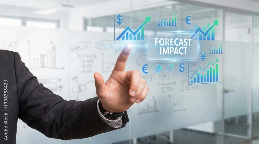 Obraz premium Business forecast and impact concept illustration.