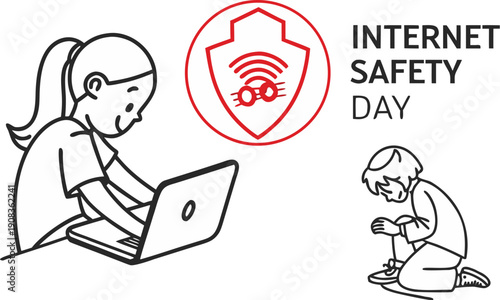 Children using digital devices highlighting the importance of internet safety awareness day