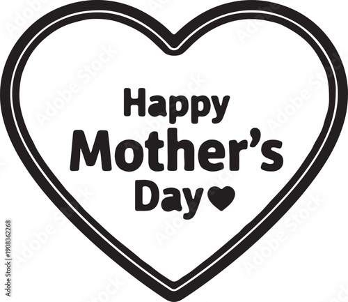 Heart shaped card with the message happy mother's day written inside