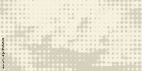 Retro beige halftone paper texture. Vintage craft ecru wallpaper with speckles, flecks, particles. Light cream grunge grain overlay background. Dirty dotted and specked canvas backdrop. Vector
