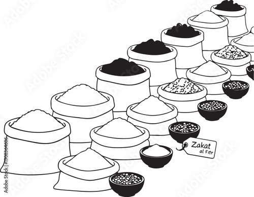 Assorted spices and seasonings in bowls and containers on a table