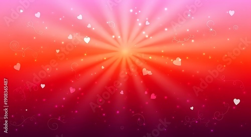 A radiant display of light and color in a gradient background with sparkling particles