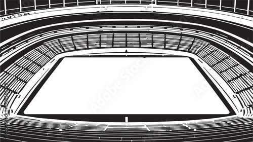 A detailed architectural drawing of a large, multi-tiered amphitheater with a central stage.