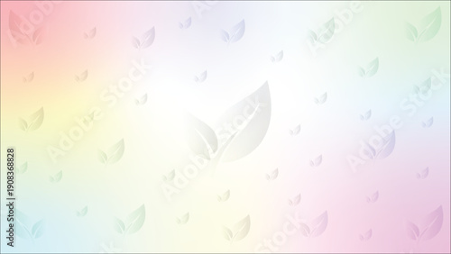 Abstract floral background with tree leaves and nature elements, neon light effect for modern design.