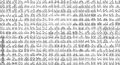 blackandwhite pattern of abstract people icons in rows on white background