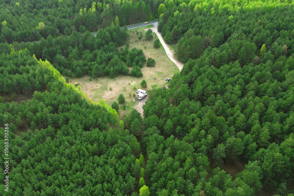 custom made wallpaper toronto digitalSolar RV parked in wilderness clearing