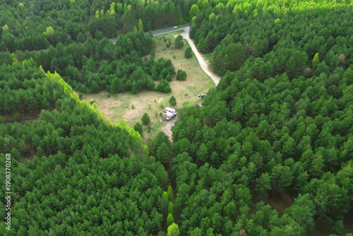 Wallpaper Mural Solar RV parked in wilderness clearing Torontodigital.ca